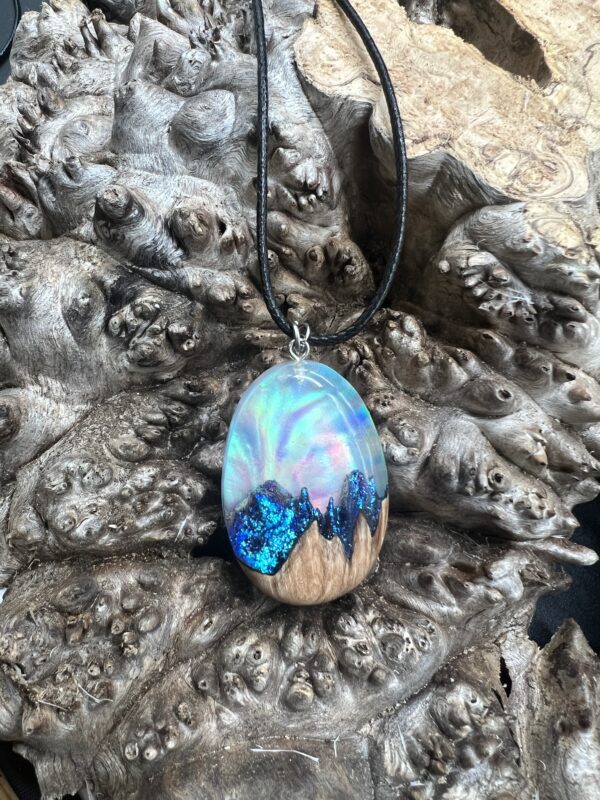 wood and resin pendant